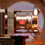 The high-finesse cavity in which we capture and probe single atoms.