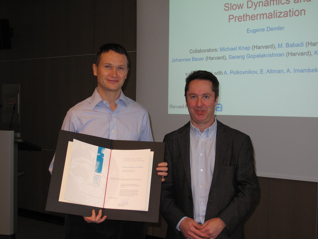<span style="color: #666666;">Presentation of the MPQ Distinguished Scholar Document to Prof. Eugene Demler on February 5, 2015</span>