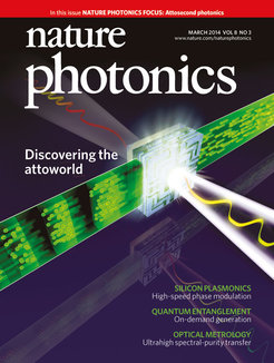Figure 1: In the future it might be possible, that electric currents (green) will be switched with the frequencies of light waves (up to the peta-hertz region) that are bouncing on a chip.