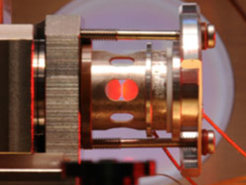 The high-finesse cavity in which we capture and probe single atoms.