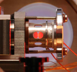 The high-finesse cavity in which we capture and probe single atoms.