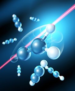 Laser physicists steer atoms in molecules with light: A laser pulse removed an outer hydrogen atom from one side of a hydrocarbon molecule and directed it to the opposite side, where it rebounded.