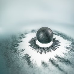 Künstlerische Interpretation eines magnetischen Polaronen