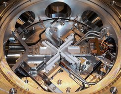 Inside the vacuum chamber