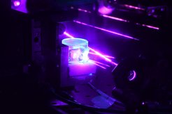 Deep UV light (205nm) is generated with a nonlinear crystal as the fourth harmonic of a pulsed Titanium:Sapphire laser
