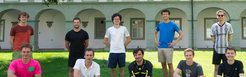 We escape the heat in Munich for some hiking at the Rabenkopf. Afterwards, we take a new group picture in the yard of Kloster Benediktbeuern.