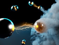 In einem in der Dichte angepassten Gas aus bosonischen und fermionischen Atomen können Fermionen, wenn die Wechselwirkungen zwischen den Spezies aufeinander abgestimmt sind Bosonen aus einem Bose-Einstein-Kondensat verdrängen, um Moleküle mit großer Effizienz zu binden.