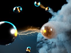 In a density-matched gas of bosonic and fermionic atoms, as the interspecies interactions are tuned, fermions deplete bosons from a Bose-Einstein condensate to associate molecules with great efficiency.