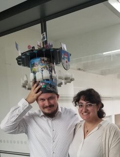 Jiří Guth Jarkovský (here with his wife) after his successful PhD defense.