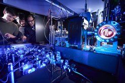 Maximilian Ammenwerth, Renhao Tao and Flavien Gyger are part of the Strontium Rydberg Lab team of Johannes Zeiher.