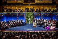 Festive setting: the Nobel Prize ceremony at the Stockholm Concert Hall in 2022